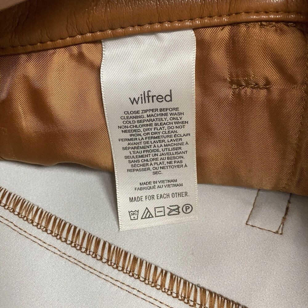 Aritzia Wilfred Women 2 Melina High Waisted Vegan Leather Pant Academia Spring - Picture 11 of 15